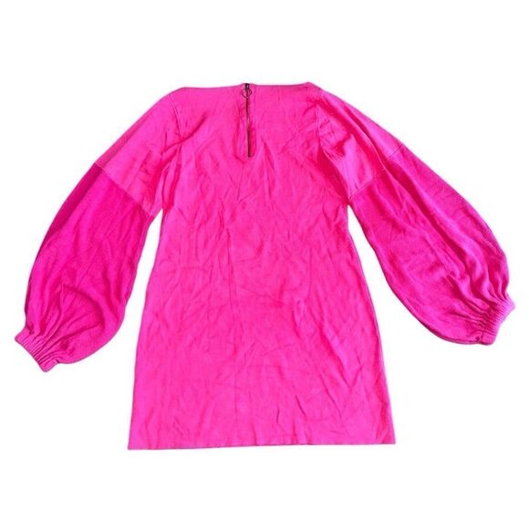 Free People Women's Barbie Pink Oversized Bishop Sleeve Sweater Dress Size Large - Picture 3 of 10